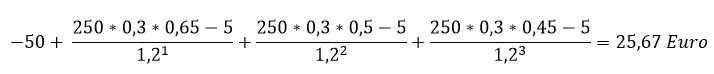 Ergebnis des Customer Lifetime Value Berechnungsbeispiels